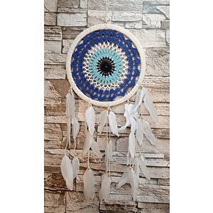 Düş Kapanı Makrome Dreamcatcher Nazar Boncuk Kuş Tüyü Rüya Kapanı Duvar Süsü Elişi