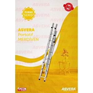 3x2=6 Metre 3 Parçali Alümi̇nyum Merdi̇ven