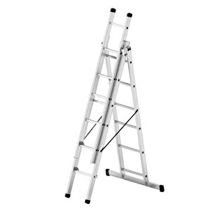 3 Parça X 2 Metre = 6 Metre  A Tipi Alüminyum Merdiven - Endüstriyel Tip
