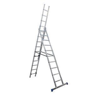 3 Parça X 2,5 Metre = 7,5 Metre  A Tipi Alüminyum Merdiven - Endüstriyel Tip