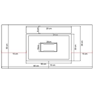 Flatstone 80x50 Beyaz Etajerli Granit Banyo Lavabosu
