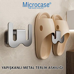 Microcase  Duvara Monte Yapışkanlı Metal  Terlik  Askılığı Çok Fonksiyonlu Portatif Askılık-al4933 2 Adet