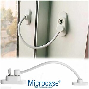 Microcase Çelik Halatlı Anahtarlı Kablolu Pvc Kapı Pencere Emniyet Hırsız Çocuk Güvenlik Kilidi - Al5186 3 Adet