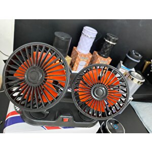 Araç Içi Vantilatör 360° Dönebilen Torpido Üstü Çift Başlıklı Vantilatör 12 V Uyumlu Soğutucu Fan