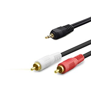 3.5 Mm To 2rca Kablo 2lıne Gold 10m Siyah Hdx1061
