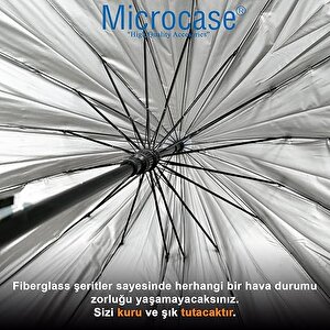 Microcase Unisex Otomatik 16 Telli Rüzgara Dayanıklı Su Geçirmez  Baston Şemsiye Al4664