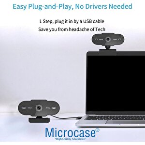Microcase 1080p 360 Dönerli Mandal Kıskaçlı Full Hd Webcam Kamera Zr807 - Al5149