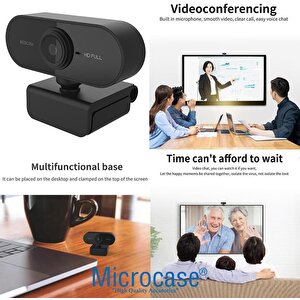 Microcase 1080p 360 Dönerli Mandal Kıskaçlı Full Hd Webcam Kamera Zr811 - Al5148