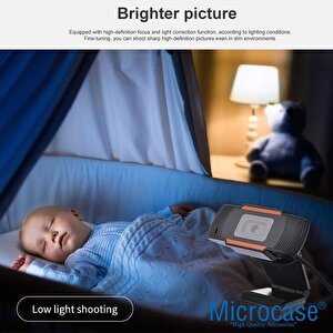 Microcase 1080p 360 Dönerli Mandal Kıskaçlı Full Hd Webcam Kamera Zr806 - Al5151