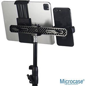 2in1 Çift Başlıklı Ayarlanabilir 1 Telefon 1 Tablet Tutucu + 2.1 Mt Tripod - Al5063