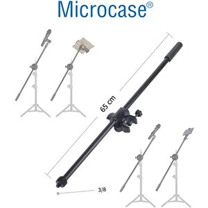 Microcase Stüdyo Mikrofon Standları Içi Metal Boom Kolu Boomarm 65 Cm 3/8 Vida - Al4729
