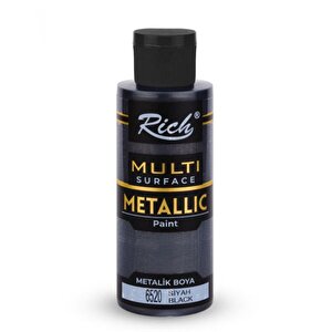 Multi Surface Metalik Akrilik Boya Siyah 120ml