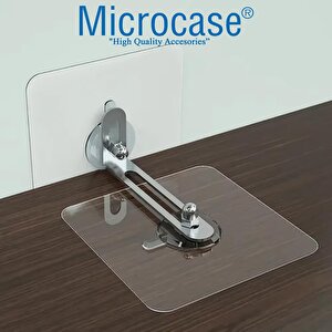 Microcase Güçlü Plastik Yapışkanlı Paslanmaz Şeffaf Çok Amaçlı Fonksiyonel Ayarlanabilir Dolap Raf Eşya Sabitleme Aparatı 1 Adet - Al5019