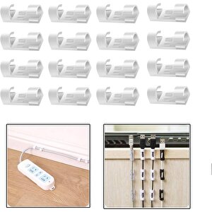 Yapışkanlı  Kablo Sabitleyici Düzenleyici Çok Amaçlı Kablo Toparlayıcı Klips Set-al4552 16 Adet