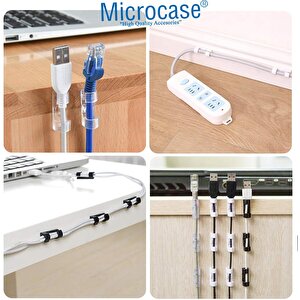 Microcase  Yapışkanlı  Kablo Sabitleyici Düzenleyici Çok Amaçlı Kablo Toparlayıcı Klips Set-al4552 16 Adet