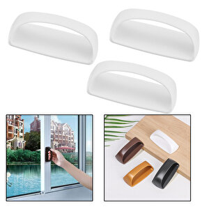 Microcase Plastik Yapışkanlı Sürgülü Pencere Çekmece Kapı Kolu Tutacağı-al4834 3 Adet