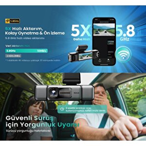 360+ Botslab G980h Pro 3k 4 Kameralı Wifi+gps Akıllı Araç İçi Kamera +150° Geniş Açı+yaya Algılama+gece Görüşlü (128gb Hafiza Kart