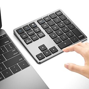Mini Gri̇ Bluetooth Kablosuz 35 Tuş Klavye Geni̇şletme Sayi Bloğu