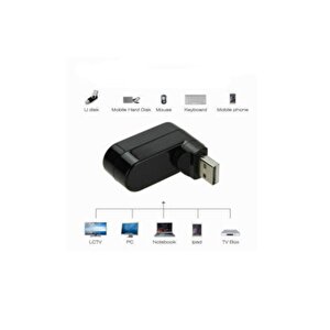 3 Port 180 Dirsek Usb Hub Çoğaltıcı Çoklayıcı Usb 2.0 Çoklama