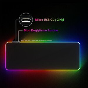 Rgb Gami̇ng Mouse Pad 14 Modlu 300x800x4mm