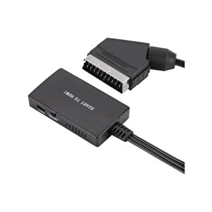 Scart To Hdmi 1080p Av Video Çevirici Dönüştürücü Adaptör ' Siyah