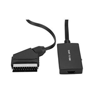 Scart To Hdmi 1080p Av Video Çevirici Dönüştürücü Adaptör ' Siyah