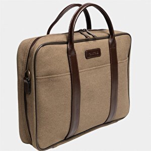 Retro Kanvas 40x29 Evrak Ve Laptop Çantası 15 İnç Haki