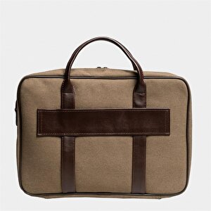 Retro Kanvas 40x29 Evrak Ve Laptop Çantası 15 İnç Haki