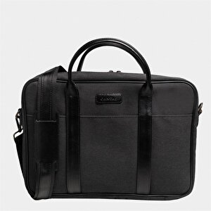 Retro Kanvas 40x29 Evrak Ve Laptop Çantası 15 İnç Siyah