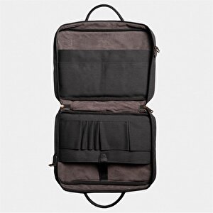 Retro Kanvas 35x23 Evrak Ve Laptop Çantası 13 İnç Siyah