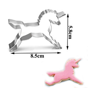 Unicorn Kek Kurabiye Ve Pasta Kalıbı Metal 8.5x8.5 Cm