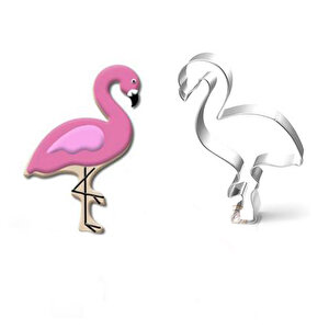 Kek Kurabiye Ve Pasta Kalıbı Metal  Flamingo Şekilli  10.5x5.5 Cm