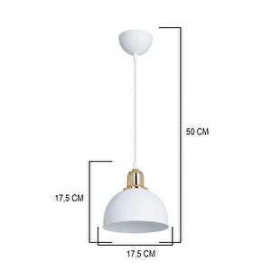 Haus Mini Yarım Küre Gold Kukalı Abs Beyaz Sarkıt Küçük Alanlara Uygun Mutfak Koridor Avize Beyaz