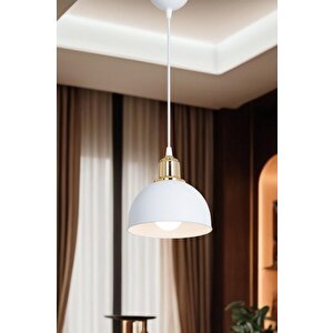 Haus Mini Yarım Küre Gold Kukalı Abs Beyaz Sarkıt Küçük Alanlara Uygun Mutfak Koridor Avize