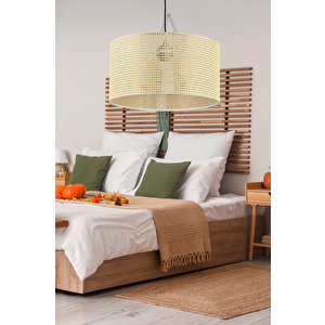 Roll Tasarım Hasır Sarkıt Avize Salon Oturma Odası Yatak Odası Geniş Silindir Avize