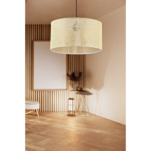 Roll Tasarım Hasır Sarkıt Avize Salon Oturma Odası Yatak Odası Geniş Silindir Avize