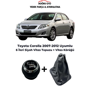 Toyota Corolla 6 İleri Siyah Vites Topuzu + Vites Körüğü 2007-2012