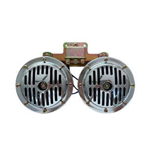 Dı Dıt Korna 12v Roleli Super Ton Büyük 13mm Nikel Set / Ssko64