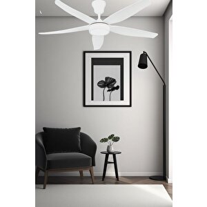 Rigel 85w 3 Renk Fonksiyonlu 56 Inç Uzaktan Kumandalı Dekoratif Tavan Vantilatörü Hs-9307 Beyaz