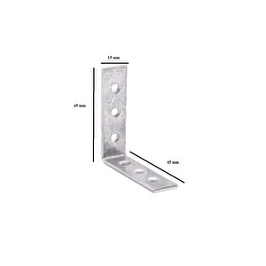 L Masa Gönyesi 15x45x45 Mm 20 Adet Bağlantı Aparatı Paslanmaz Çelik