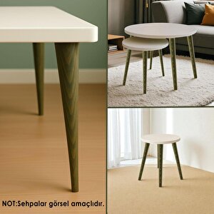 3 Adet Ahşap Ayak 45 Cm Orman Yeşili M8 Civatalı Bağlantı Aparatlı Mobilya Tabure Sehpa Masa Destek Ayağı