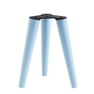 3 Adet Ahşap Ayak 35 Cm Açık Mavi M8 Civatalı Bağlantı Aparatlı Mobilya Tabure Sehpa Masa Destek Ayağı