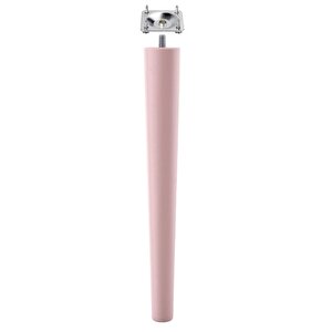3 Adet Ahşap Ayak 45 Cm Açık Pembe M8 Civatalı Bağlantı Aparatlı Mobilya Tabure Sehpa Masa Destek Ayağı