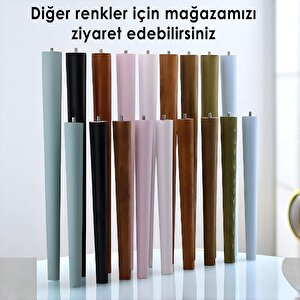 3 Adet Ahşap Ayak 35 Cm Açık Pembe M8 Civatalı Bağlantı Aparatlı Mobilya Tabure Sehpa Masa Destek Ayağı