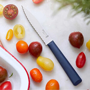 Opinel Essential Tırtıklı Mavi Soyma Bıçağı 10 Cm
