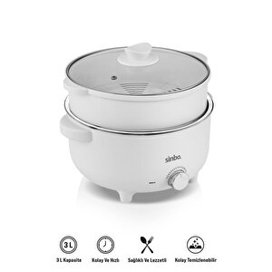 Sco-5061 700w 3 Litre Çok Fonksiyonlu Buharlı Pişirici Güveç, Pilav, Çorba, Haşlama