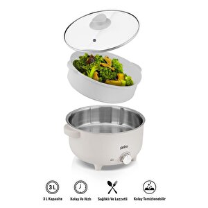 Sinbo Sco-5061 700w 3 Litre Çok Fonksiyonlu Buharlı Pişirici Güveç, Pilav, Çorba, Haşlama