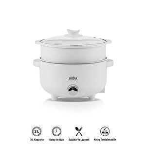 Sinbo Sco-5061 700w 3 Litre Çok Fonksiyonlu Buharlı Pişirici Güveç, Pilav, Çorba, Haşlama