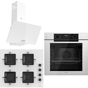 White Fryart 3 Lü Ankastre Set ( Qep63cb - Ss206 - D081-sa ) A++ Sessiz Davlumbaz