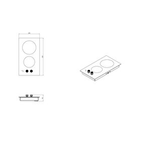 Siyah Domino Vitroseramik Cam Set Üstü Ocak (v3-02)